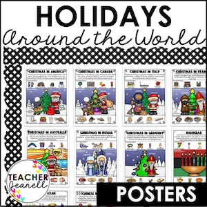 Weihnachten auf der ganzen Welt Poster, Feiertage auf der ganzen Welt Bulletin Board, Weihnachts-Klassenzimmer-Dekor, Weihnachtsposter