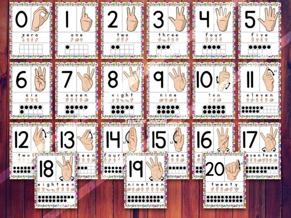 ASL Numbers Posters 0-20 INSTANT DOWNLOAD American Sign | Etsy