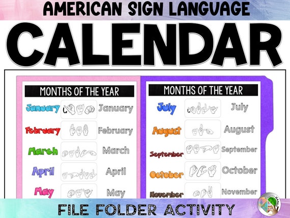 ASL Months of the Year Matching Activity ASL Calendar File - Etsy UK