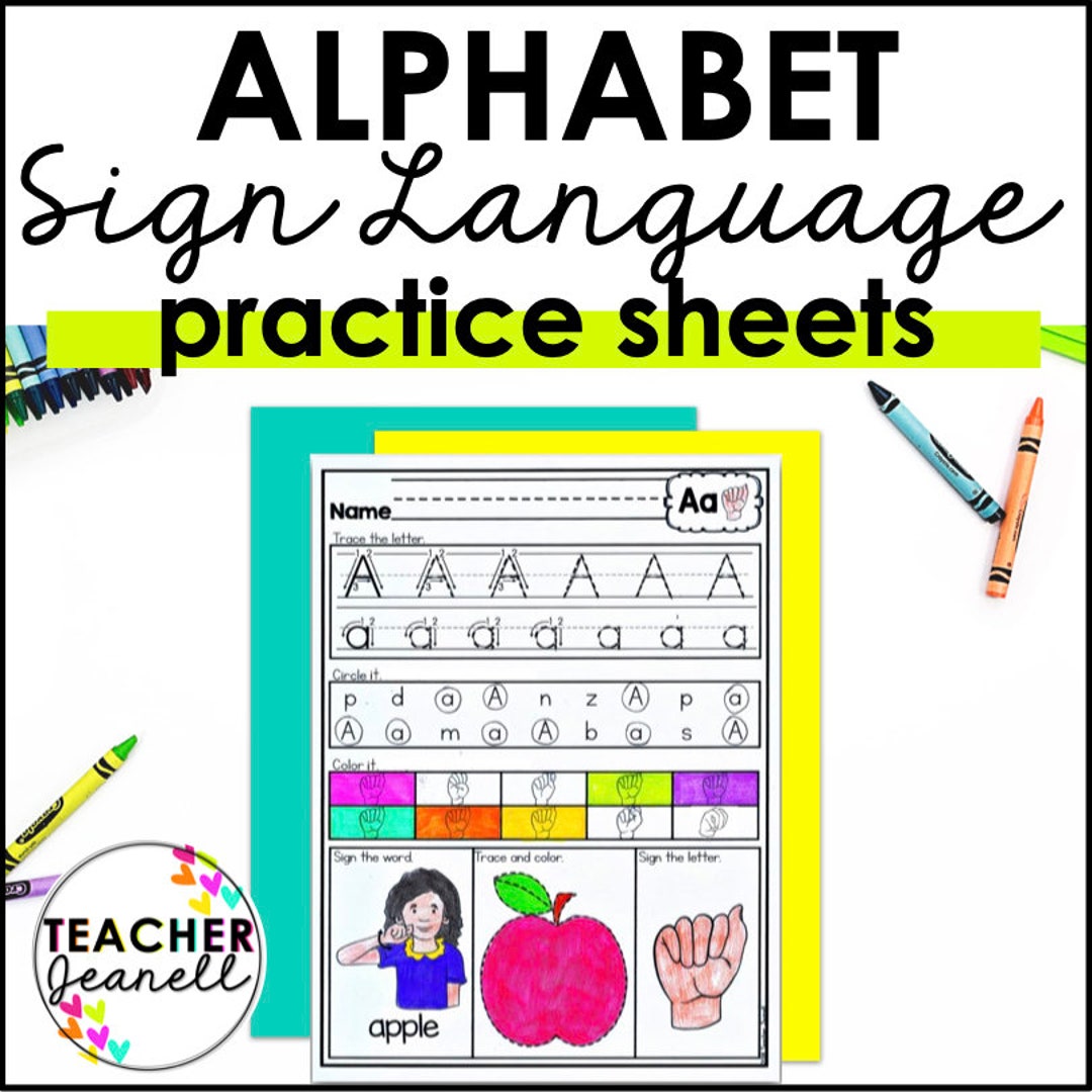 American Sign Language Printable, Sign Language Practice for Beginners ...
