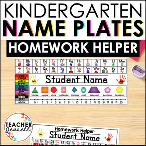 Desk Name Tags Kindergarten Editable, Homework Helper, Student Desk Name Plate, Student Name Tags, Back to School Labels