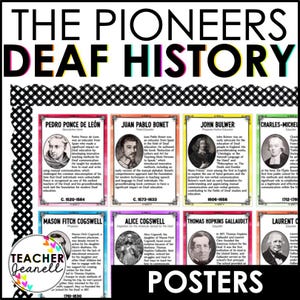 Deaf History Month Bulletin Board, Famous People in Deaf History, Pioneers of Deaf History, American Sign Language