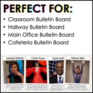 Conjunto de carteles de historia afroamericana, kit para tablón de anuncios, líderes afroamericanos, decoración imprimible para el aula, 21 carteles en PDF imagen 5