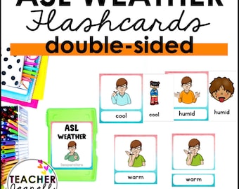 ASL Weather Flashcards: American Sign Language Learning (PDF)