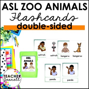 Flashcard Animali ASL, Flashcard Lingua dei Segni, Schede ASL