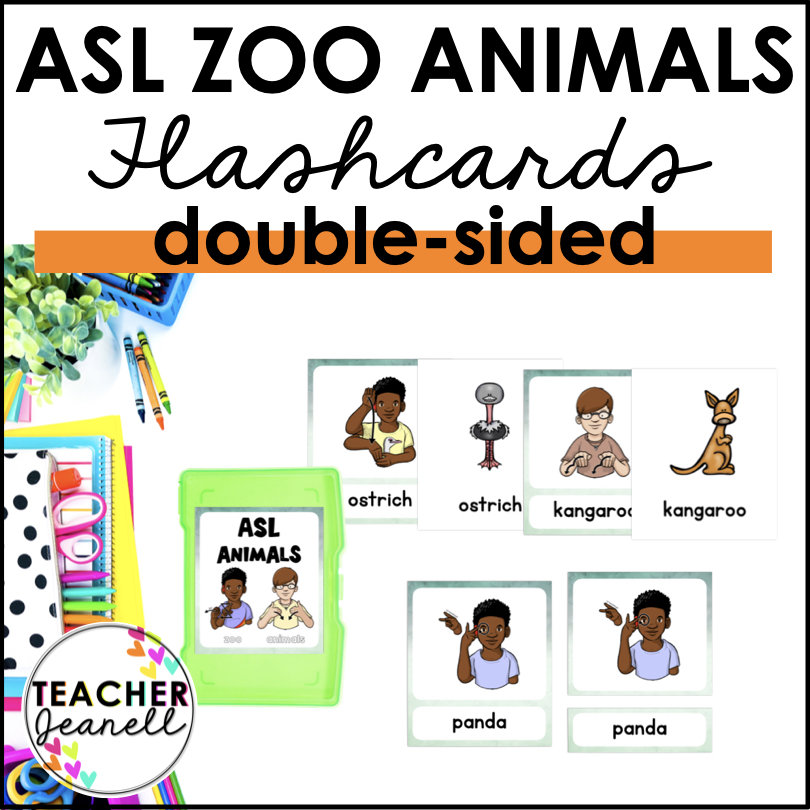 ASL Zoo Animals Flashcards | Sign Language Animal Vocabulary