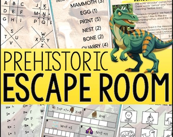 Dinosaur Escape Room for Kids | Printable Dinosaur Puzzle Game | Birthday Party Activity | Ages 8+