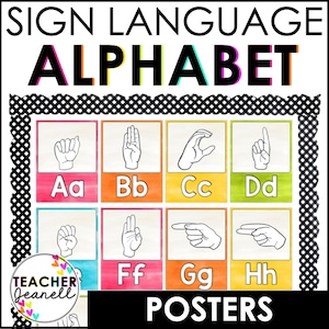 ASL-alfabetposters, afdrukbare gebarentaal