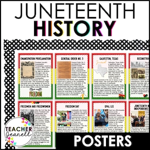 Carteles del Juneteenth, Carteles del Día de la Libertad, Carteles imprimibles de la historia del Juneteenth, Tablón de anuncios de la historia del Juneteenth, Decoración para aulas del Juneteenth