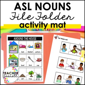 ASL Things Around the House Matching Activity, ASL Nouns File Folder Activity, ASL Games