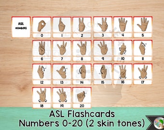 asl numbers etsy