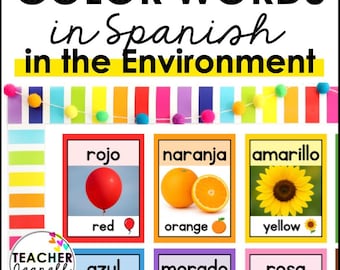 Poster per l'aula con i colori spagnoli: apprendimento bilingue dell'inglese come seconda lingua (PDF scaricabile 8,5x11)