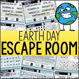 Earth Day Escape Room for Kids, Printable Puzzles Adventure Game Kit, Earth Day Activity, Earth Day Game for Kids