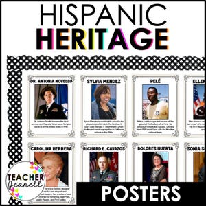 Hispanic Heritage Month Posters, Hispanic Heritage Month Bulletin Board, Hispanic Leaders Posters Printable Posters