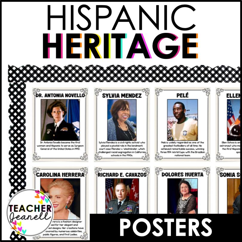 Hispanic Heritage Month Posters, Hispanic Heritage Month Bulletin Board, Hispanic Leaders Posters Printable Posters