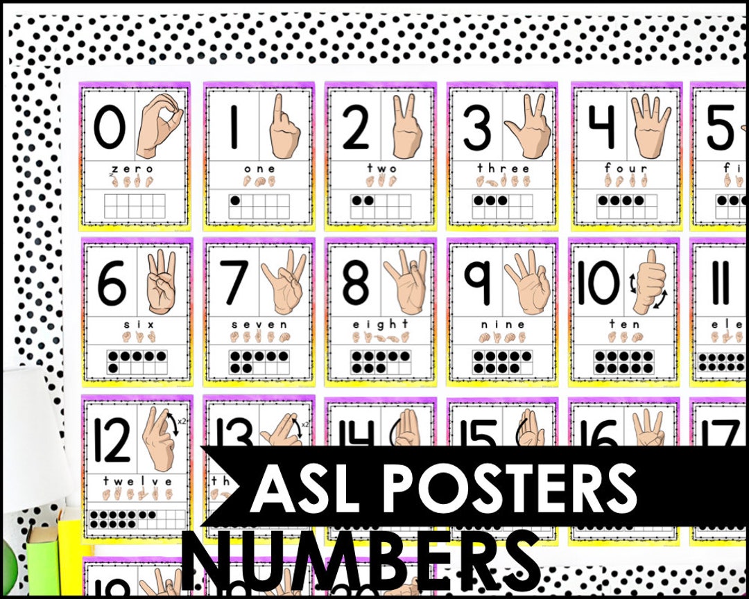Asl Numbers Posters 0 20 Asl Posters Asl Printable American Etsy Asl Numbers Posters 0 20 Asl Posters Asl Printable American Etsy