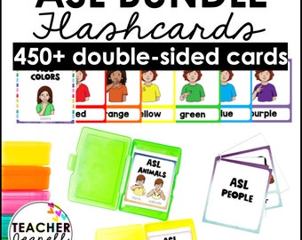 ASL Flashcards Bundle: Hemundervisning och förskoleinlärning (PDF)