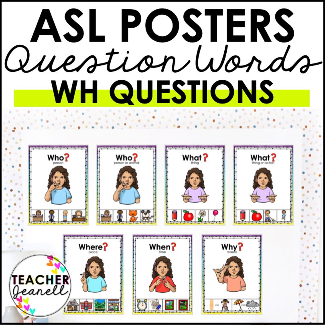 ASL Question Words Posters | WH Words in Sign Language | Printable ...