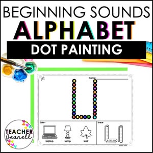 Pintura del alfabeto con hisopos, actividad de fonética y reconocimiento de letras para preescolar y jardín de infantes, hojas de trabajo de motricidad fina (PDF)