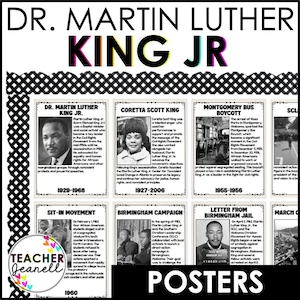 Martin Luther King Jr Bulletin Board Posters, Black History Month Bulletin Board, Civil Rights Movement Posters, MLK Jr Day, MLK Posters