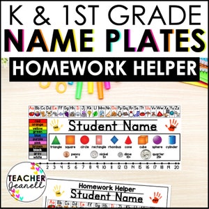 Student Desk Name Tags Editable, Student Name Plates, Homework Helper, Student Name Tags for Desk, Back to School Labels