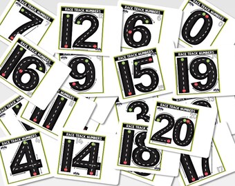 number cards race track number flash cards counting etsy