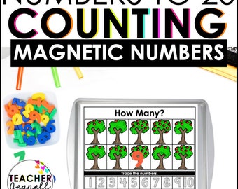 Counting and Number Recognition 1-20, Numbers 1-20, Magnetic Number Mats, Number Tracing, Counting Practice, Homeschool Printable