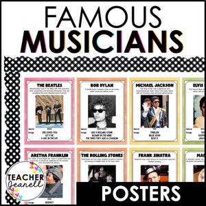 20th Century Famous Musicians Bulletin Board Display | Famous Musicians Poster Set