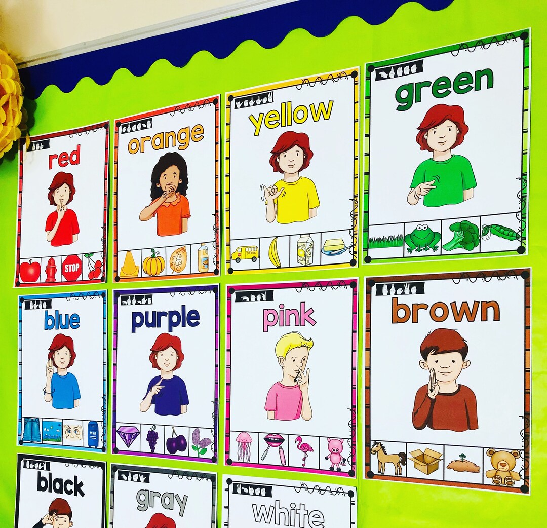 ASL Color Posters ASL Printable American Sign Language Etsy Hong Kong