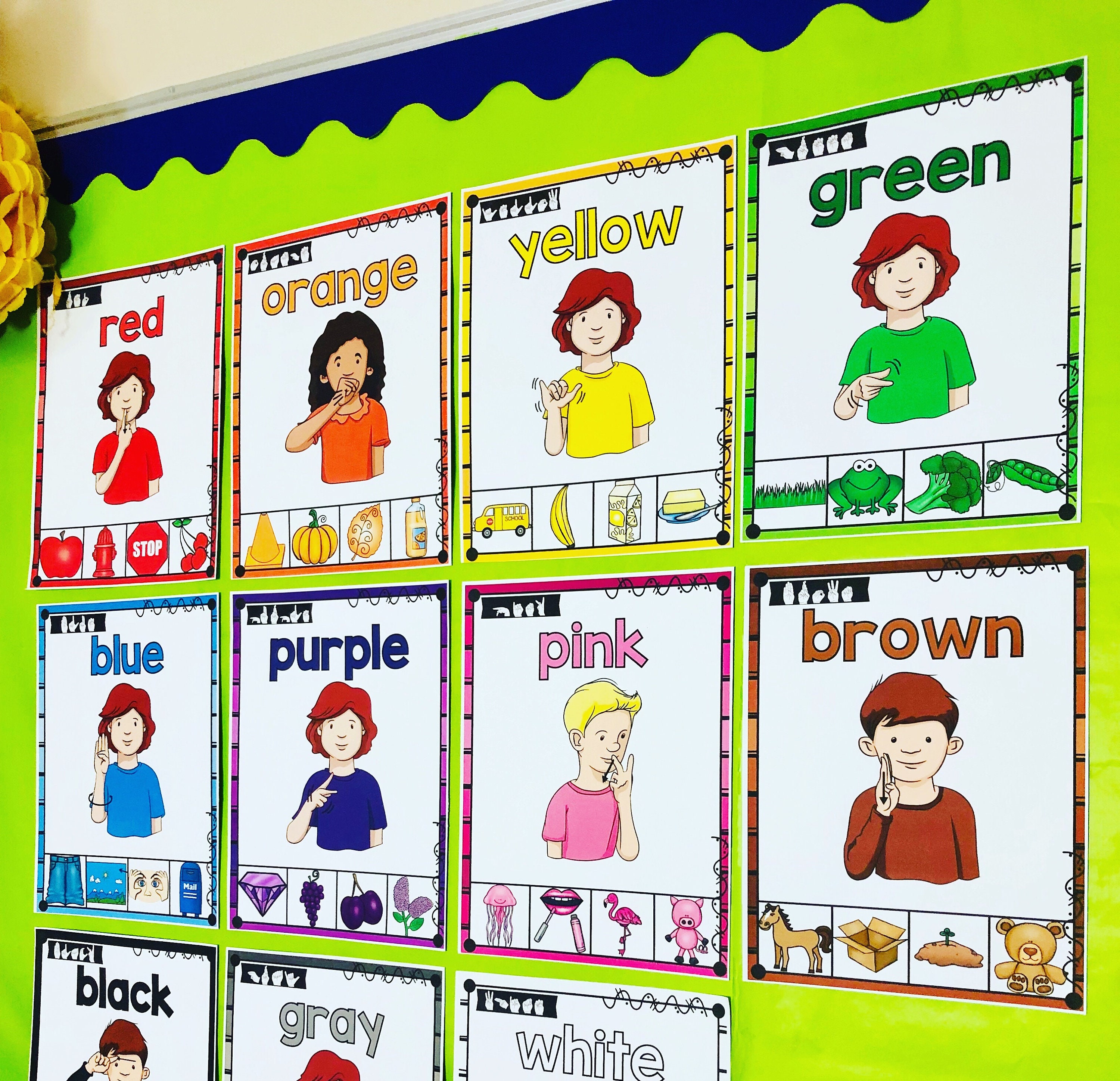 ASL Color Posters ASL Printable American Sign Language Etsy Israel