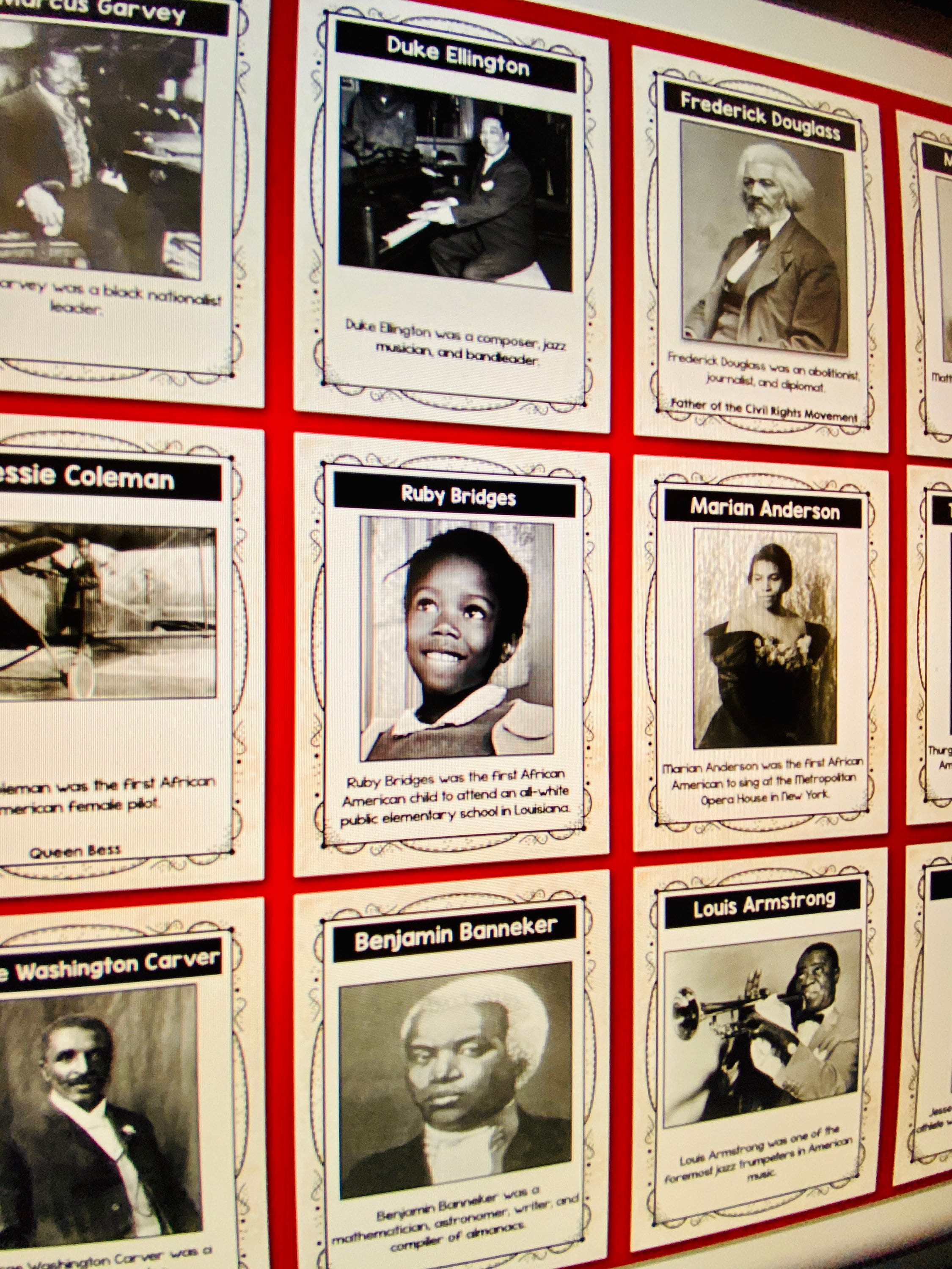 Information history. Ruby bridges black history month. garvey black history month. posters about historical events.