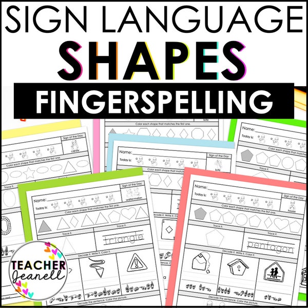 ASL Shapes and Fingerspelling, Shape Recognition Worksheets