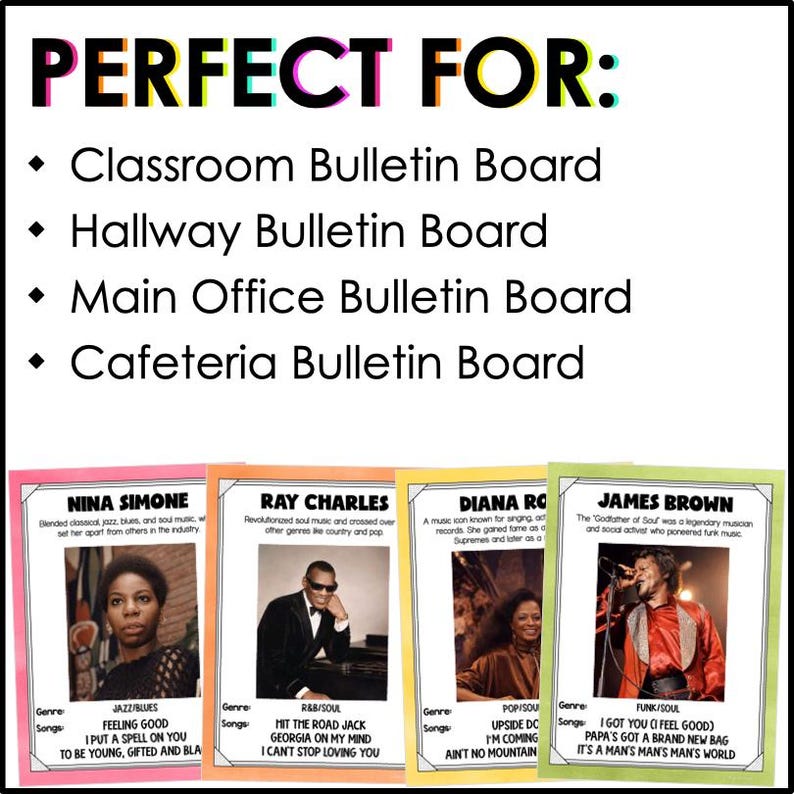 Famous Black Musicians Posters | Black History Month Bulletin Board ...
