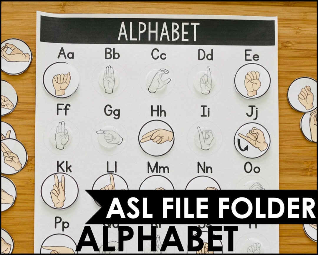 ASL Alphabet Matching ASL File Folder Activity Preschool Etsy