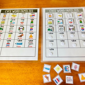 Word Families Matching Activity Cvc Words Chart Busy Book Etsy Osterreich