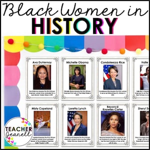 Women&#39;s History Month Bulletin Board, Women in Black History Posters, Black History Month Bulletin Board