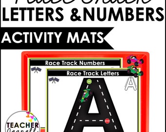 Race Track Letters and Numbers Activity Mats (PDF)