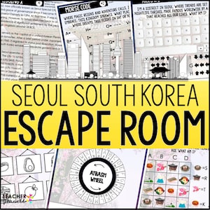 Escape Room for Kids, Seoul South Korea Escape Room Game, Printable Birthday Party Puzzles, Family Game Night