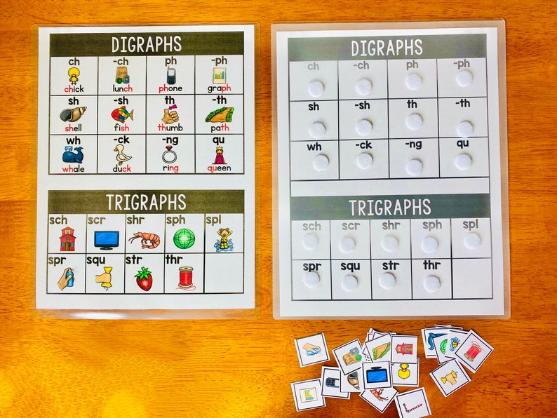 Digraphs & Trigraphs Chart and Matching Game - Etsy