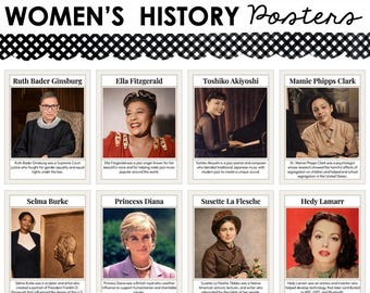 Women’s History Month Posters | Influential Women Biography Set | Bulletin Board Classroom Decor | Printable PDF