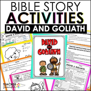 David and Goliath Activities: Bible Story Posters & Coloring (PDF)