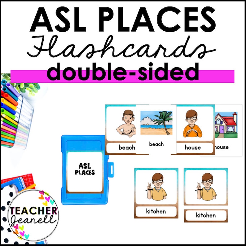 ASL Places Flashcards: American Sign Language Nouns (PDF) - Etsy