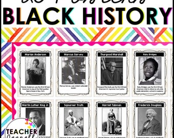 Black History Month Bulletin Board, Black History Posters, Inspirational Leaders of Black History, Educational Posters
