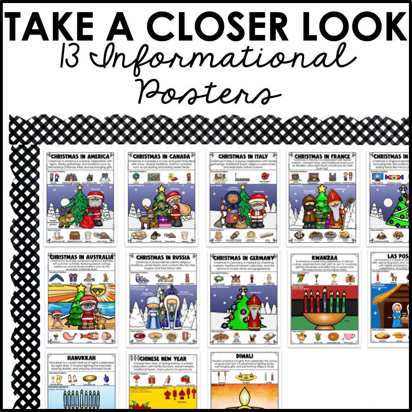 Christmas Around the World Posters | Winter Holidays Classroom Decor ...