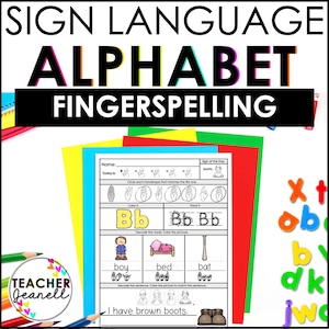 ASL Alphabet, Sign Language Worksheets for Beginners, ASL Letters Printable, American Sign Language Practice