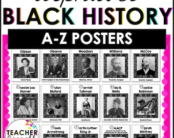 Black History Month Bulletin Board, Black History Month Posters, Black History Alphabet A-Z