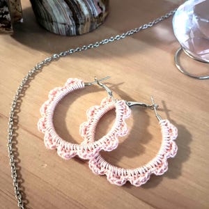 Pastel multiple color options crochet handmade hoop flower earrings | crochet spring earring| Crochet jewelry| Crochet gift| Crochet summer