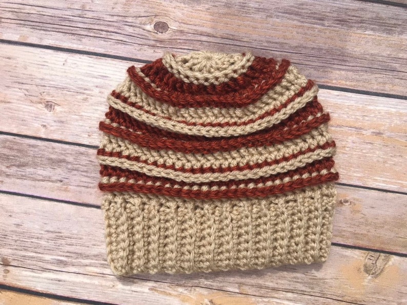 Toddler Boy/'s tan and burnt orange super soft crochet hat toddler winter hat crochet beanie