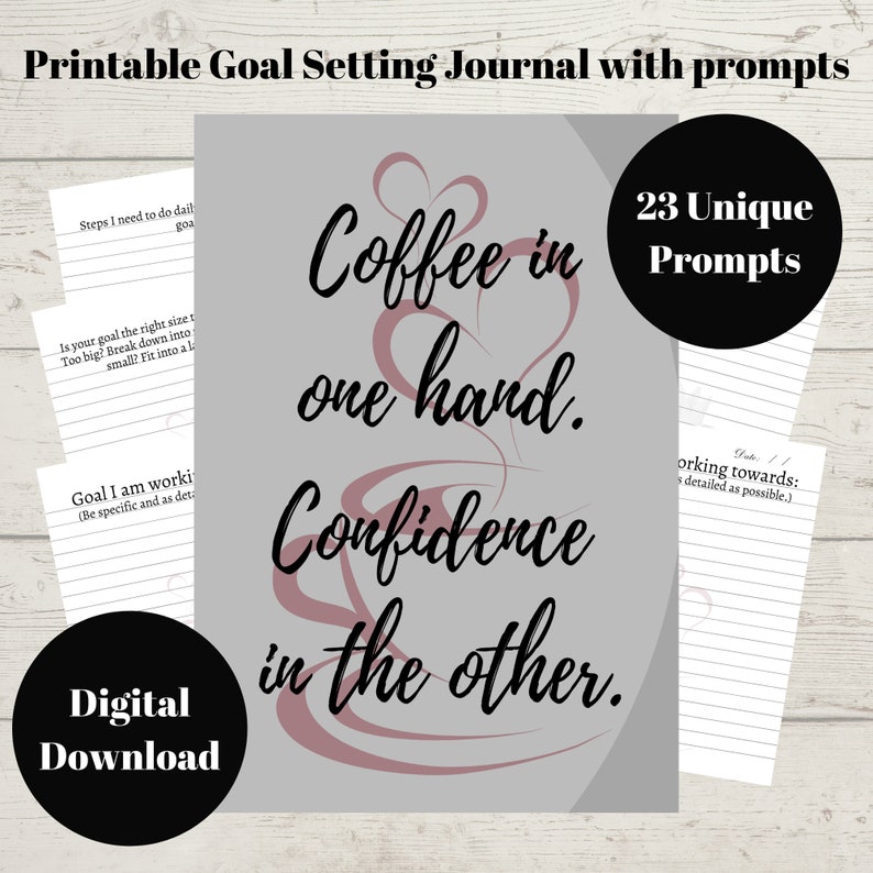 Printable Goal Setting Journal With Prompts for Women Digital Etsy