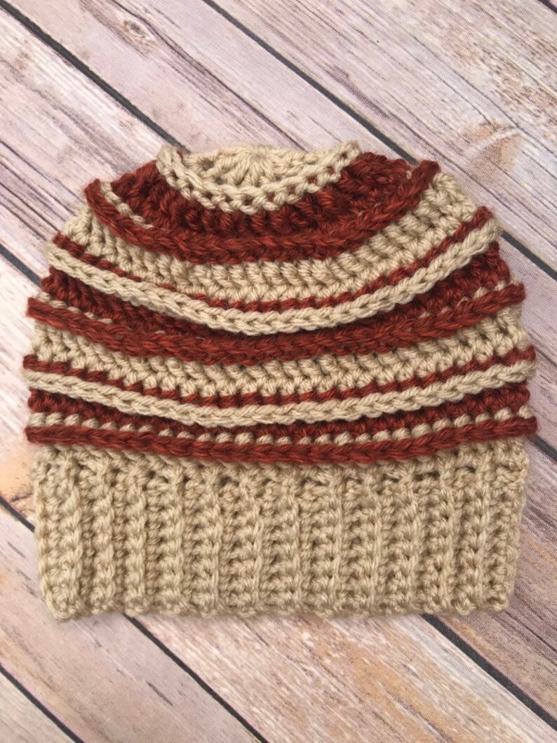 Toddler Boy/'s tan and burnt orange super soft crochet hat toddler winter hat crochet beanie